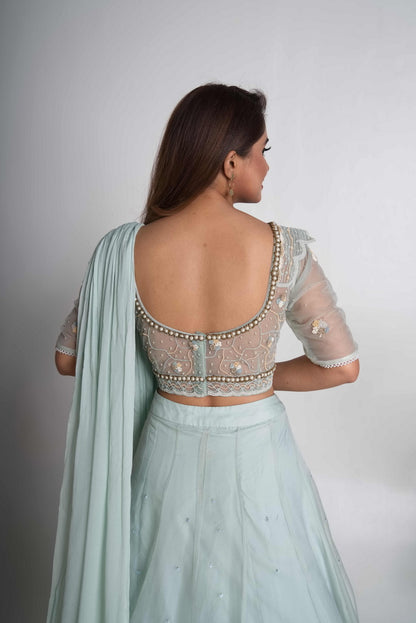 Aqua lehenga set