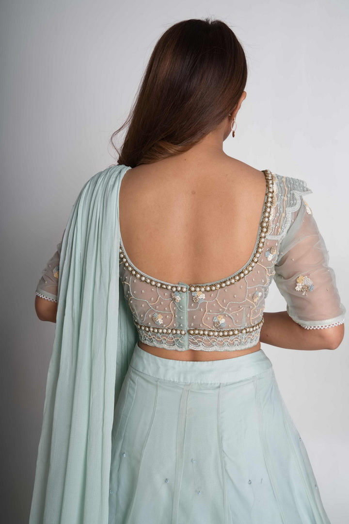 Aqua lehenga set