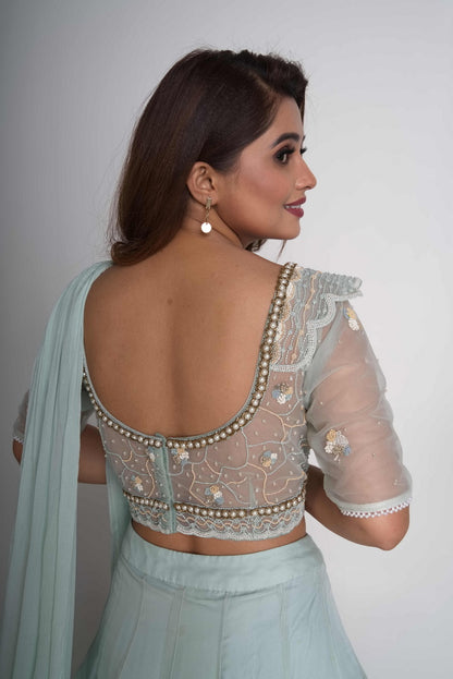 Aqua lehenga set