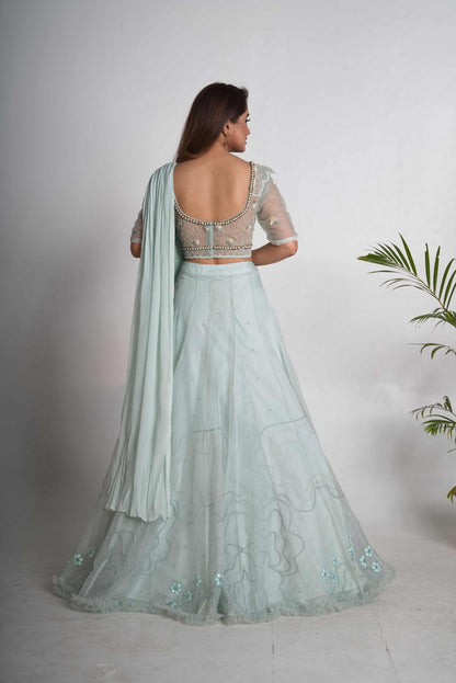 Aqua lehenga set