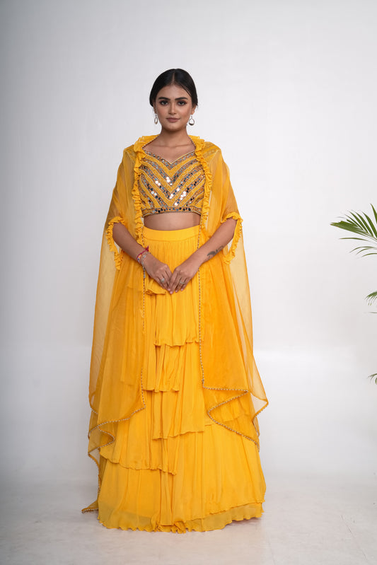 Mustard lehenga set
