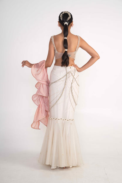 Ivory Fish-Cut Lehenga Set