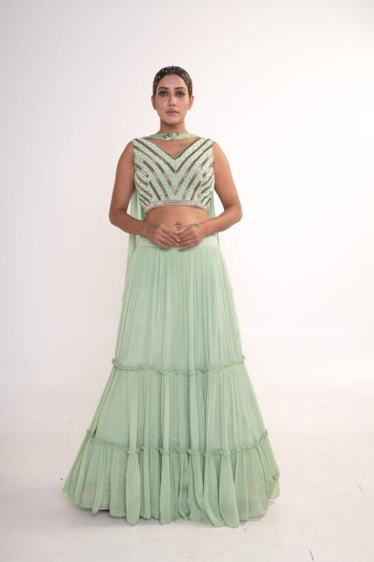 Lime Green Lehenga Set