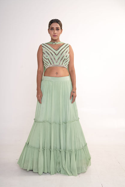 Lime Green Lehenga Set