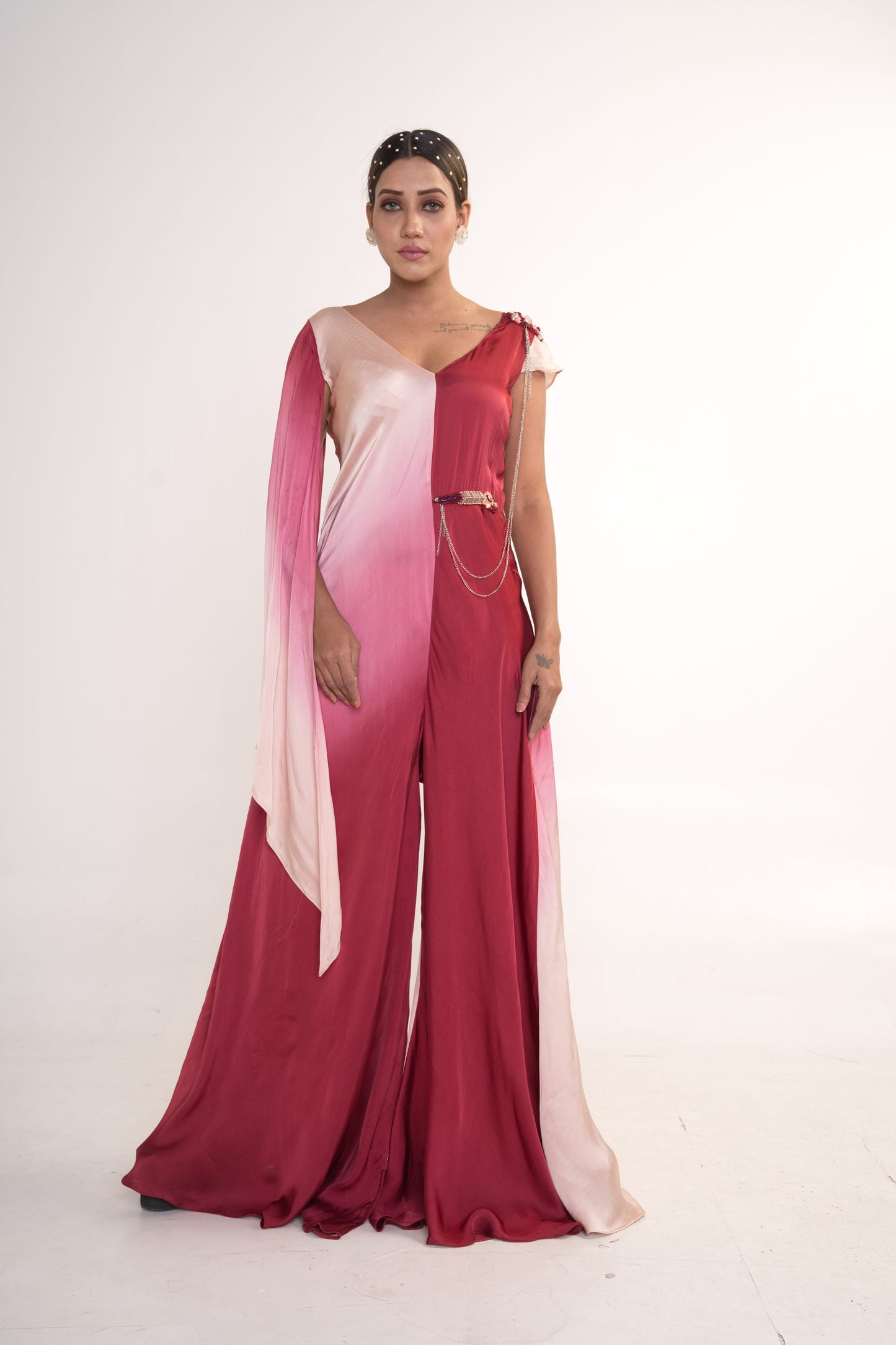 Maroon Shaded Jumpsuit