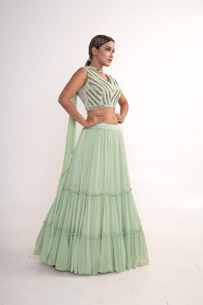 Lime Green Lehenga Set