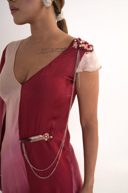 Maroon Shaded Jumpsuit