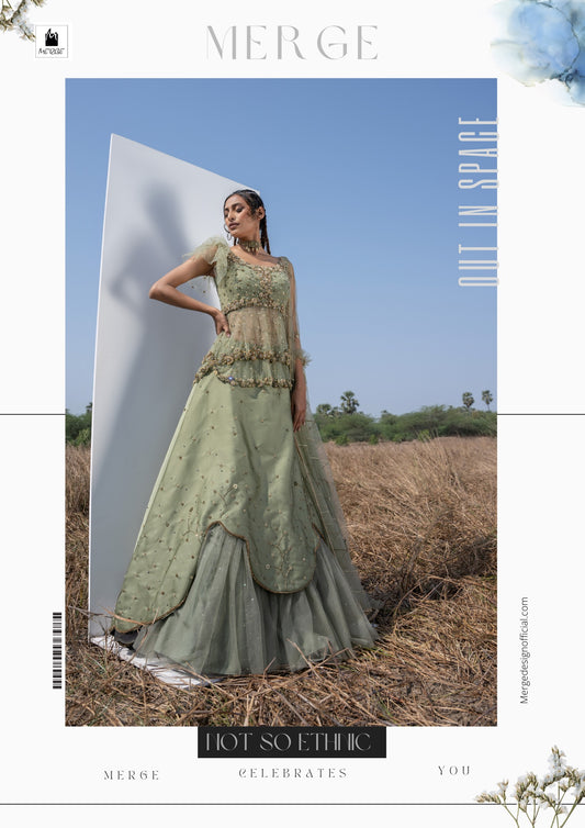 Moss green lehnga